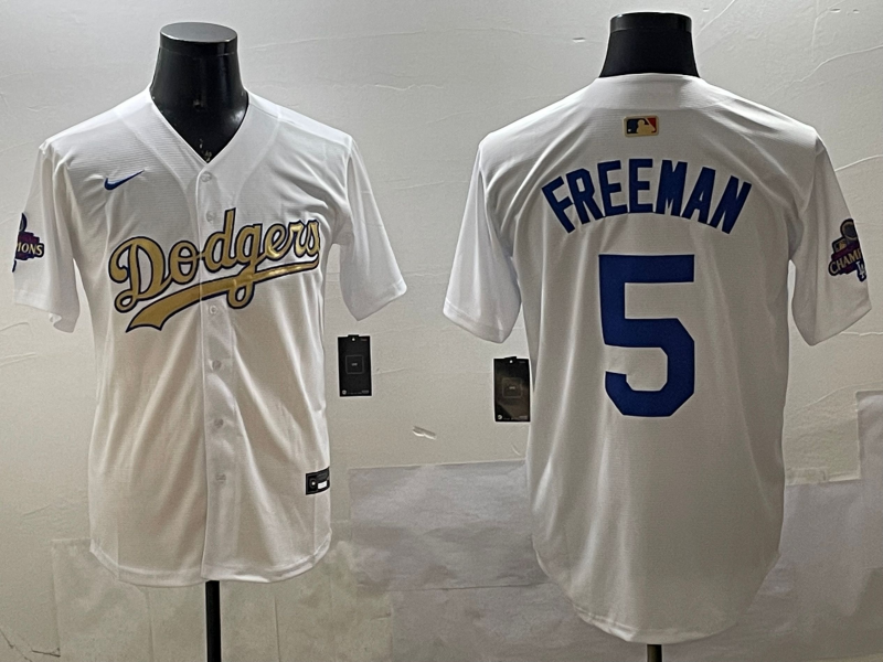 Men's Los Angeles Dodgers Freddie Freeman #5 White Alternate Jersey
